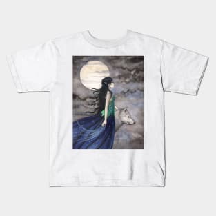 "Night of the Wolf" Gothic Fantasy Art by Molly Harrison Kids T-Shirt